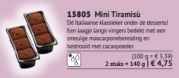 Promoties Mini tiramisu - Huismerk - Bofrost - Geldig van 01/09/2017 tot 28/02/2018 bij Bofrost