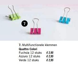 Promoties Multifunctionele klemmen quattro colori - Quattro Colori - Geldig van 14/08/2017 tot 17/09/2017 bij Standaard Boekhandel