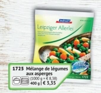 Promotions Mélange de légumes aux asperges - Produit maison - Bofrost - Valide de 01/09/2017 à 28/02/2018 chez Bofrost