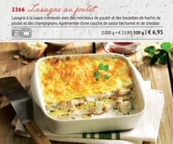 Promotions Lasagne au poulet - Produit maison - Bofrost - Valide de 01/09/2017 à 28/02/2018 chez Bofrost