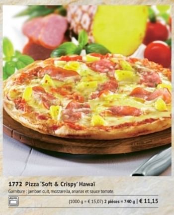 Promoties Pizza soft + crispy hawaï - Huismerk - Bofrost - Geldig van 01/09/2017 tot 28/02/2018 bij Bofrost