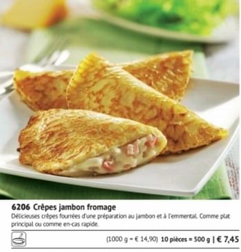 Promotions Crêpes jambon fromage - Produit maison - Bofrost - Valide de 01/09/2017 à 28/02/2018 chez Bofrost