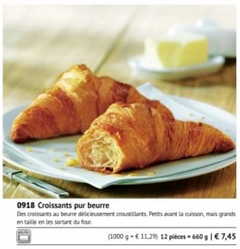 Promotions Croissants pur beurre - Produit maison - Bofrost - Valide de 01/09/2017 à 28/02/2018 chez Bofrost