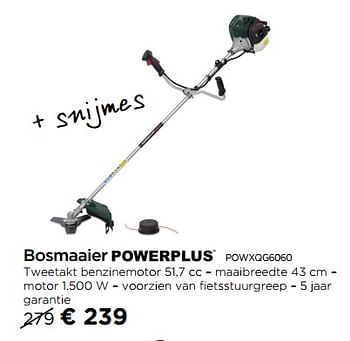 Promoties Bosmaaier powerplus powxqg6060 - Powerplus - Geldig van 01/09/2017 tot 29/09/2017 bij Molecule