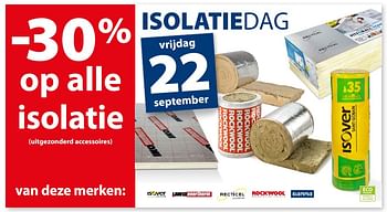 Promoties -30% op alle isolatie - Huismerk - Gamma - Geldig van 13/09/2017 tot 25/09/2017 bij Gamma