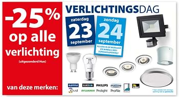 Promoties -25% op alle verlichting - Huismerk - Gamma - Geldig van 13/09/2017 tot 25/09/2017 bij Gamma