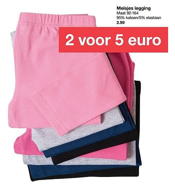 Promotions Meisjes legging - Produit maison - Zeeman  - Valide de 09/09/2017 à 16/09/2017 chez Zeeman