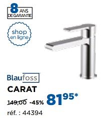 Promoties Carat robinets de lavabo - Blaufoss - Geldig van 28/08/2017 tot 30/09/2017 bij X2O