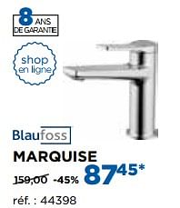 Promotions Marquise robinets de lavabo - Blaufoss - Valide de 28/08/2017 à 30/09/2017 chez X2O