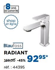 Promotions Radiant robinets de lavabo - Blaufoss - Valide de 28/08/2017 à 30/09/2017 chez X2O