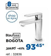 Promotions Bogota robinets de lavabo - Blaufoss - Valide de 28/08/2017 à 30/09/2017 chez X2O