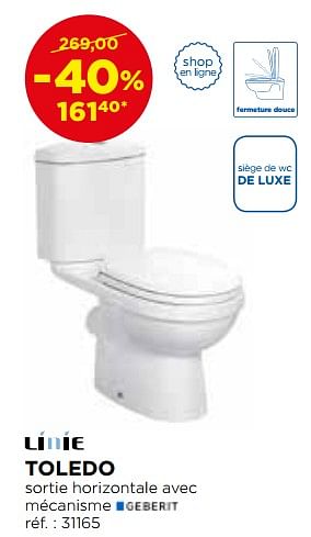 Promotions Toledo toilettes à poser - Linie - Valide de 28/08/2017 à 30/09/2017 chez X2O