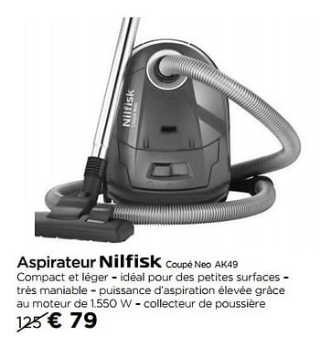 Promotions Aspirateur nilfisk coupé neo ak49 - Nilfisk - Valide de 01/09/2017 à 29/09/2017 chez Molecule
