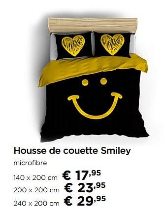 Promotions Housse de couette smiley - Smiley World - Valide de 01/09/2017 à 29/09/2017 chez Molecule
