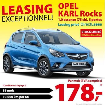 Promotions Opel karl rocks - DirectLease - Valide de 13/09/2017 à 25/09/2017 chez Gamma