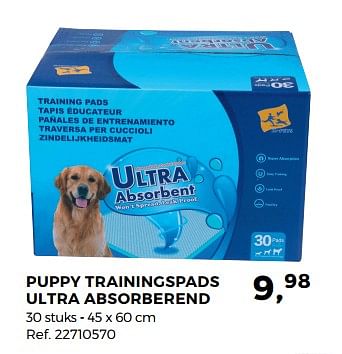 Promotions Puppy trainingspads ultra absorberend - Produit maison - Supra Bazar - Valide de 12/09/2017 à 17/10/2017 chez Supra Bazar