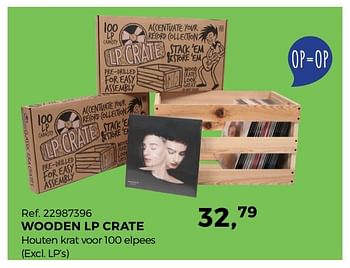 Promoties Wooden lp crate - Huismerk - Supra Bazar - Geldig van 12/09/2017 tot 17/10/2017 bij Supra Bazar