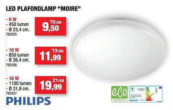 Promotions Led plafondlamp moire - Philips - Valide de 13/09/2017 à 24/09/2017 chez Hubo