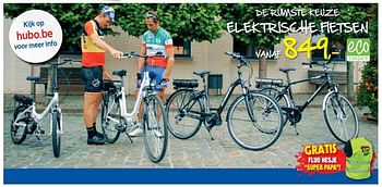 Promoties De ruimste keuze elektrische fietsen - Evobike - Geldig van 13/09/2017 tot 24/09/2017 bij Hubo