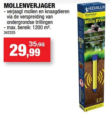 Promotions Mollenverjager - Edialux - Valide de 13/09/2017 à 24/09/2017 chez Hubo