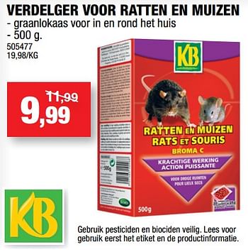 Promoties Verdelger voor ratten en muizen - KB - Geldig van 13/09/2017 tot 24/09/2017 bij Hubo