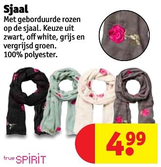 Promoties Sjaal met geborduurde rozen op de sjaal - True Spirit - Geldig van 12/09/2017 tot 24/09/2017 bij Kruidvat