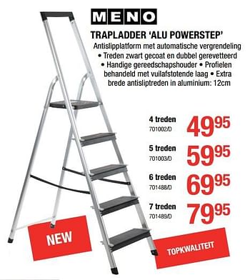 Promoties Trapladder alu powerstep - Meno - Geldig van 07/09/2017 tot 24/09/2017 bij HandyHome