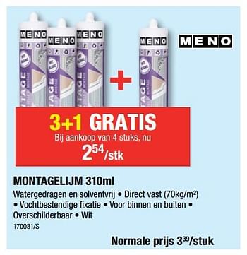 Promoties Montagelijm - Meno - Geldig van 07/09/2017 tot 24/09/2017 bij HandyHome
