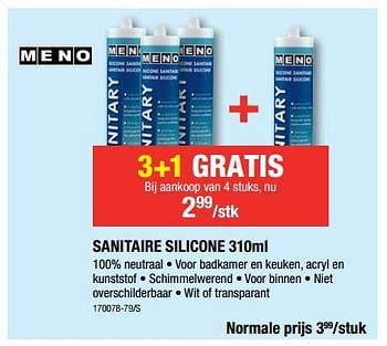 Promoties Sanitaire silicone - Meno - Geldig van 07/09/2017 tot 24/09/2017 bij HandyHome