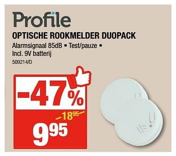 Promoties Profile optische rookmelder duopack - Profile - Geldig van 07/09/2017 tot 24/09/2017 bij HandyHome