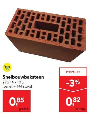 Promoties Snelbouwbaksteen - Huismerk - Makro - Geldig van 20/09/2017 tot 03/10/2017 bij Makro