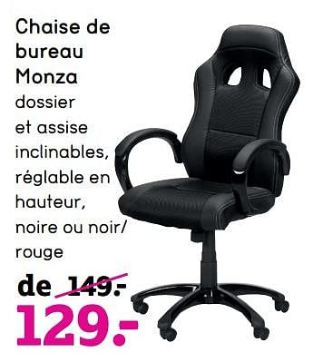 Promotions Chaise de bureau monza - Produit maison - Leen Bakker - Valide de 11/09/2017 à 24/09/2017 chez Leen Bakker