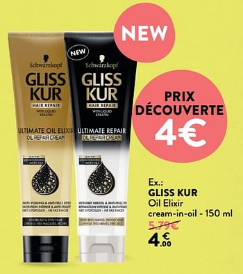 Promotions Gliss kur oil elixir cream-in-oil - Schwarzkopf - Valide de 13/09/2017 à 26/09/2017 chez DI