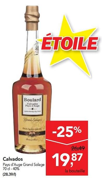 Promoties Calvados pays d`auge grand solage - Boulard - Geldig van 20/09/2017 tot 03/10/2017 bij Makro