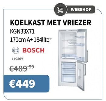 Promoties Bosch koelkast met vriezer kgn33x71 - Bosch - Geldig van 15/09/2017 tot 27/09/2017 bij Cevo Market