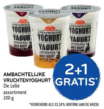 Promotions Ambachtelijke vruchtenyoghurt de lelie - De Lelie - Valide de 20/09/2017 à 03/10/2017 chez Alvo