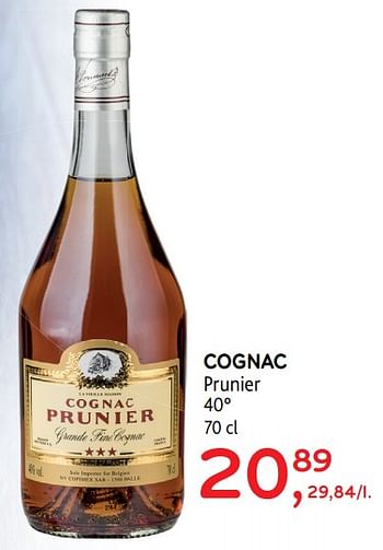 Promoties Cognac prunier 40° - Prunier - Geldig van 20/09/2017 tot 03/10/2017 bij Alvo