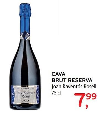 Promoties Cava brut reserva joan raventós rosell - Rode wijnen - Geldig van 20/09/2017 tot 03/10/2017 bij Alvo