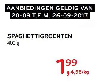 Promotions Spaghettigroenten - Produit maison - Alvo - Valide de 20/09/2017 à 26/09/2017 chez Alvo