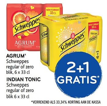 Promoties Indian tonic schweppes regular of zero - Schweppes - Geldig van 20/09/2017 tot 03/10/2017 bij Alvo