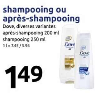 Promotions Shampooing ou après-shampooing - Dove - Valide de 20/09/2017 à 26/09/2017 chez Action