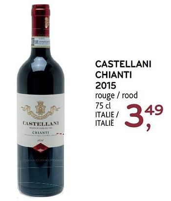 Promotions Castellani chianti 2015 - Vins rouges - Valide de 20/09/2017 à 03/10/2017 chez Alvo