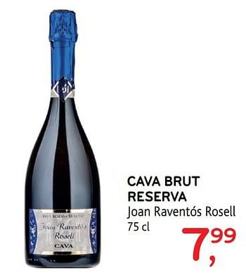 Promotions Cava brut reserva joan raventós rosell - Vins rouges - Valide de 20/09/2017 à 03/10/2017 chez Alvo