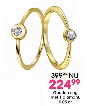 Promoties Gouden ring met 1 diamant - Huismerk - Lucardi - Geldig van 19/09/2017 tot 12/11/2017 bij Lucardi