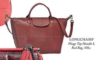 Promoties Longchamp pliage top handle l red bag - Longchamp - Geldig van 05/09/2017 tot 01/03/2018 bij De Bijenkorf