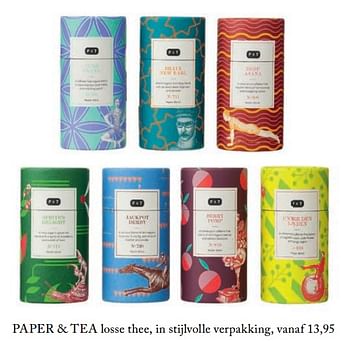 Promoties Paper + tea losse thee, in stijlvolle verpakking - Paper & Tea - Geldig van 05/09/2017 tot 01/03/2018 bij De Bijenkorf