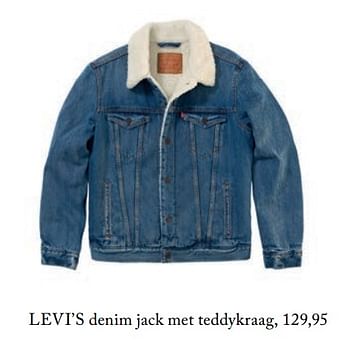 Promoties Levi`s denim jack met teddykraag - Levi's - Geldig van 05/09/2017 tot 01/03/2018 bij De Bijenkorf