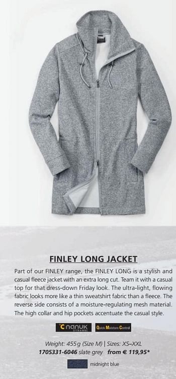 Promoties Finley long jacket - Huismerk - Jack Wolfskin - Geldig van 12/09/2017 tot 31/03/2018 bij Jack Wolfskin