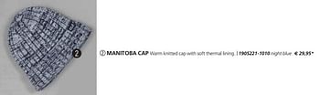 Promoties Manitoba cap - Huismerk - Jack Wolfskin - Geldig van 12/09/2017 tot 31/03/2018 bij Jack Wolfskin
