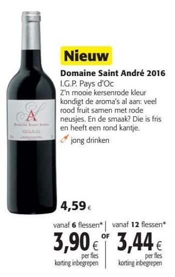 Promoties Domaine saint andré 2016 - Rosé wijnen - Geldig van 20/09/2017 tot 03/10/2017 bij Colruyt